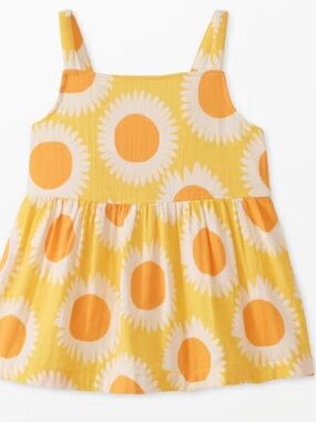 Hanna Andersson Girls Yellow Sunflower Woven Strappy Spring/Summer Top Sz 8